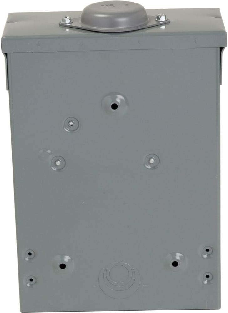 Square D by Schneider Electric Homeline 100 Amp Outdoor Main Lug Load Center, Circuit Breaker Box, 6-Space 12-Circuit, 120/240 VAC, UL Listed, Rainproof NEMA 3R Enclosure (HOM612L100RBCP)