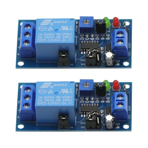 12V Relay Delay Switch Module with Timer, 8 Time Settings, Protection Diode
