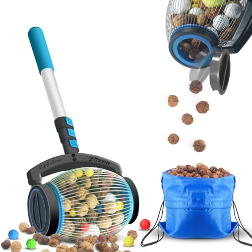 Zozen Nut Gatherer Acorn Picker Upper Side Dump 1 Gallon Medium-Objects 3/8''