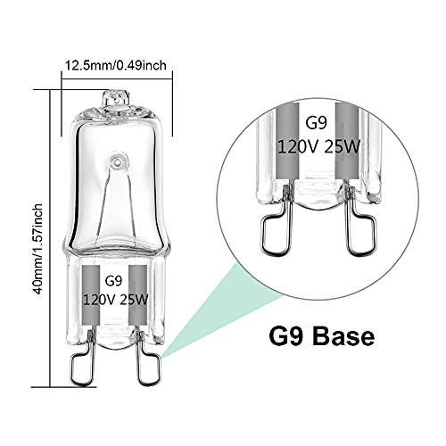 G9 25W Microwave Light Bulb for Whirlpool Over-the-Range (4 Pack) W10709921 Replacement