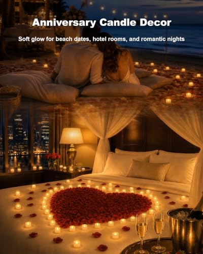 Homemory 12-Pack Remote Flameless LED Tea Light Candles Warm White, 400+Hrs