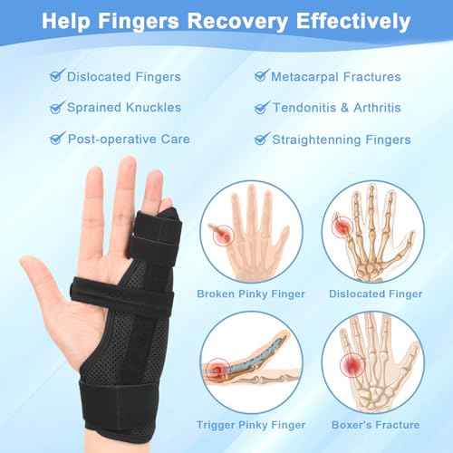 Pinky Finger Splint, 4th or 5th Ring Fingers Splint for Boxer¡¯s Fracture, Arthritis, Tendonitis, Metacarpal Support Hand Brace Fits Left or Right Hand, M