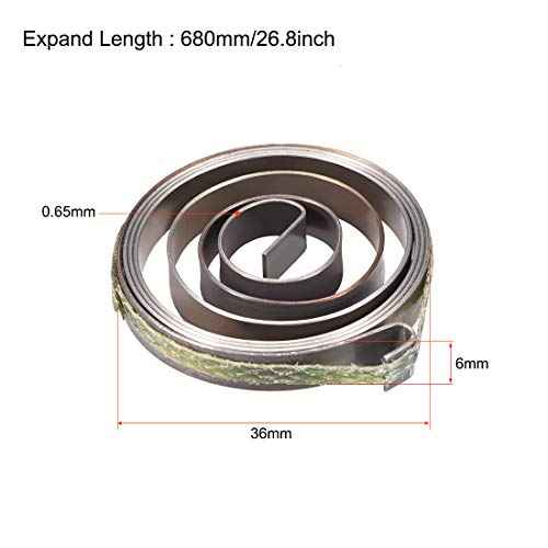 uxcell Drill Press Spring Drill Press Quill Feed Return Coil Spring Assembly Spring Steel Chemical Blackening Finish 680mm Expand Long 36x6x0.65mm 2 Pcs