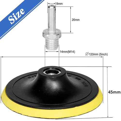 2 Pack 5 Inch Hook and Loop Backing Pad with M14 Thread,Rotary Buffing Pad Sanding Holder Angle Grinder Polishing Backer Plate for Wood,Metal,Automotive,Orbital Sander,Polisher