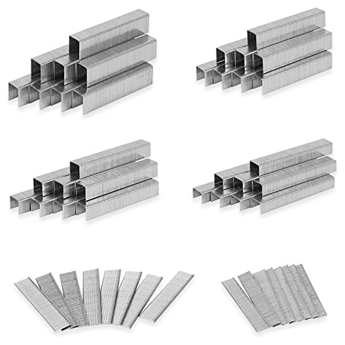 Heavy Duty T50 Staples and 18GA Brad Nails, 2400-Count 6 Sizes Includes: 5/16", 3/8", 1/2", 9/16" T50 Staples and 3/8", 1/2" Brad Nails Assorted, Galvanized