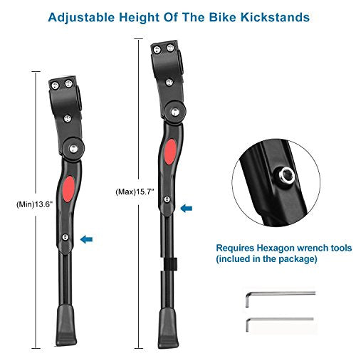 Adjustable Bicycle Kickstand, Bike Side Support Kick Stand for 22 24 26 Inch Mountain Bike and 700 Road Bike
