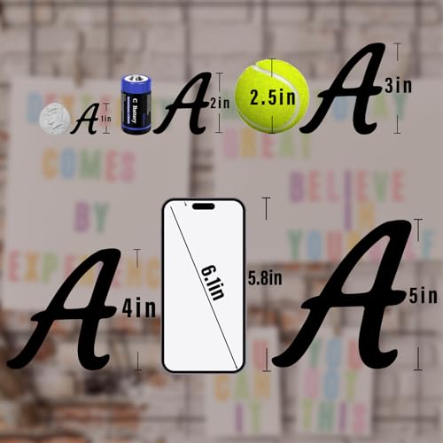 Letter Stickers 1 Inch Waterproof Vinyl Alphabet Mailbox Numbers - Black