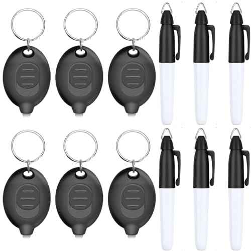 Mini LED Keychain Flashlights & Permanent Marker Pens, Badge Lights for Nurses 12 Lumen Battery Powered, Badge Reel Pen for Nurses Doctor Office Outdoor Gift (12PCS)