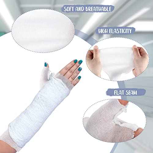 Nuanchu Tubular Stockinette Tubing Cotton Stockinette for Pre Wrap Use Elastic Arm Cast Stockinette for Arm Wrist Thumb Stockinette Tubing Soft Wrist Arm Wraps(20 Pcs,2 x 11.8 Inch)