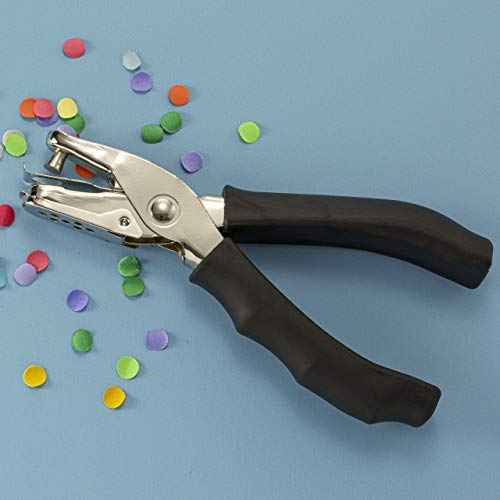 Officemate 1 Hole Punch with Soft Grip Handle, 8 Sheet Capacity, Black (90083)