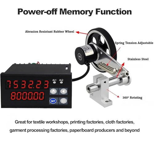 Digital Length Counter Wheel 0-999999 ft/in/m/yard with Dual Relay Outputs