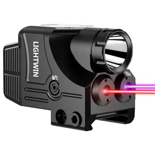 Red Blue Purple Laser Beams with 800 Lumens Flashlight for Pistols, 3 in 1 Laser Light Combo, Tactical USB Rechargeable Laser Sight, Strobe & Steady Flashlight for Picatinny Rail