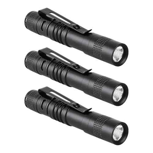 3.5" Mini Flashlight, AAA Small Pen Light with Clip, 500 Lumen Pocket Pen Flashlight Powered by AAA Battery, Portable Versatile for Inspection Medical Repair Camping Outdoor Emergency (White Light)