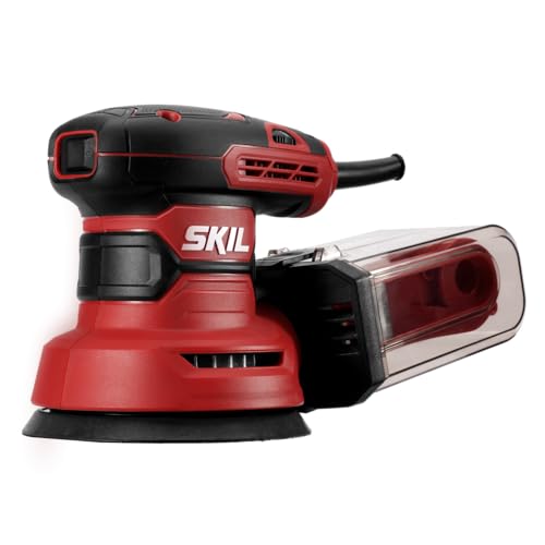 Skil 5-Inch Random Orbital Sander with Cyclonic Dust Box & 3 Sanding Sheets