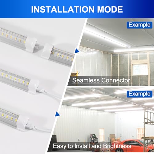 XLNYUUI 4FT 2-Pack LED Shop Lights 50W Daylight 7000LM Garage Warehouse Workbench