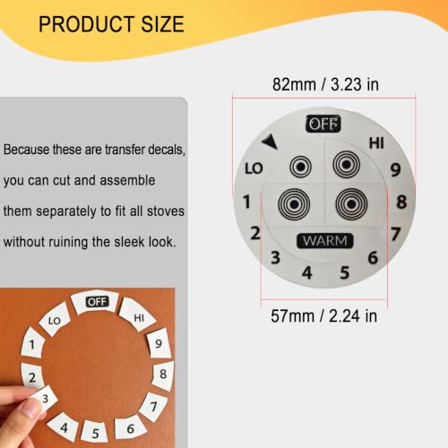 UV Stove Knob Decals - 2 Sets, Premium Water-Resistant Knife-Edge Sticker Labels for Gas/Oven Dials