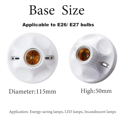10ft E26/E27 Light Socket with On/Off Switch, Power Cord for Indoor & Outdoor Use