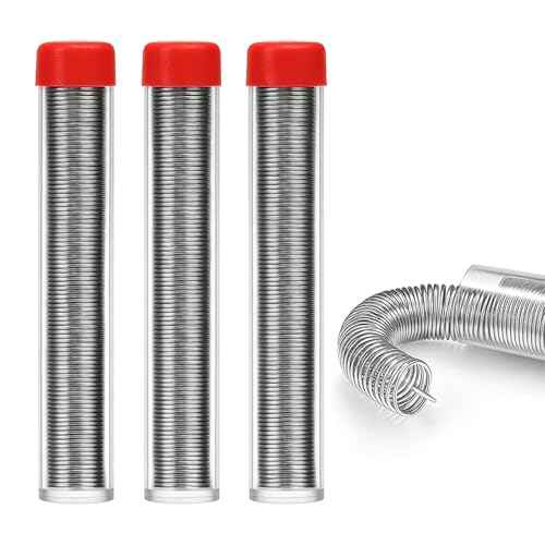 Solder Wire 63/37,High Purity Tin Rosin Core Solder for Electronic Electrical Soldering Components Repair,Low Residue,3Pcs (1.0mm45g)