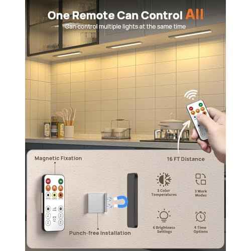 16in Under Cabinet Lighting Wireless, 160 LED Motion Sensor Light Indoor, Rechargeable Closet Lights with Remote Control, 3 Color Temps Under Counter Lights for Kitchen, Pantry, Stair, 5 Pack