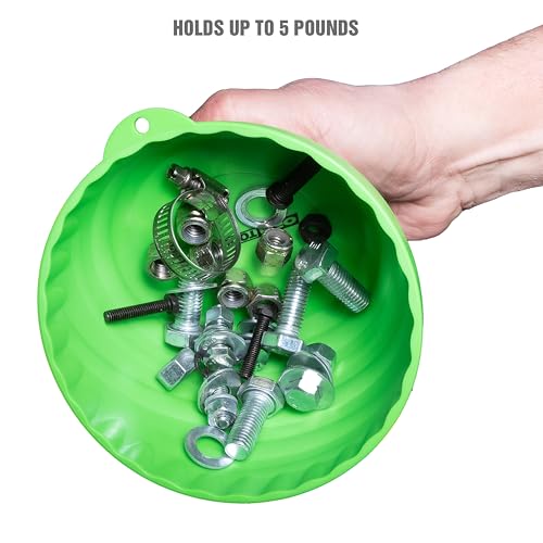 OEMTOOLS 25114 Green Magnetic Nut Cup — Holds 5 lb, 6" Magnetic Tray
