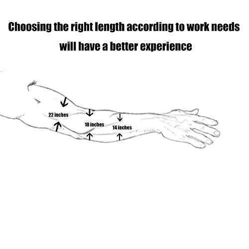 Chemical Resistant Latex Gloves, 14'' 18'' 22'' Industrial Heavy Duty Work Rubber Glove, Black Color One Pair