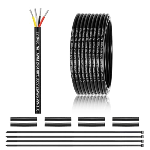 ENERJOUR 25FT 22 Gauge 4 Conductor Electrical Wire UL2464 Tinned Copper Cable