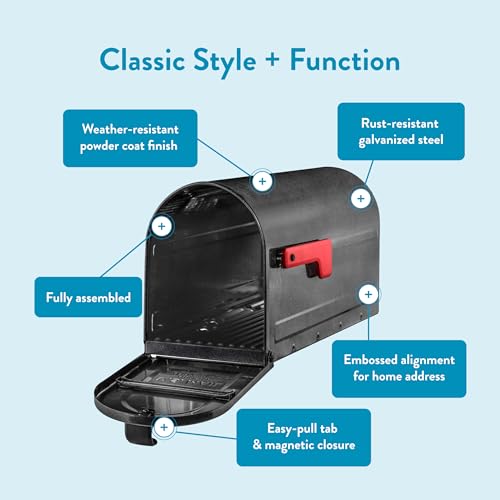 Architectural Mailboxes MB1 Medium Pewter Post-Mounted Mailbox - Rust-Resistant, USPS Approved