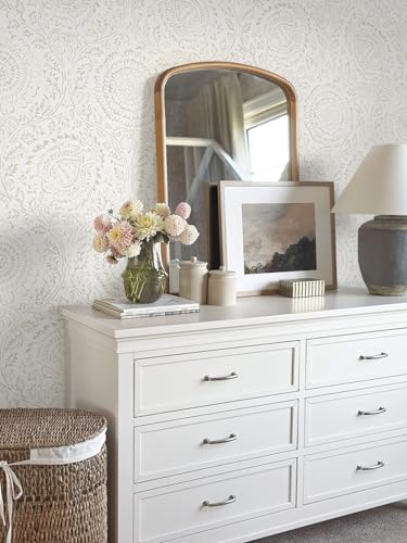 Ismoon Peel and Stick Floral Wallpaper Beige 17.3