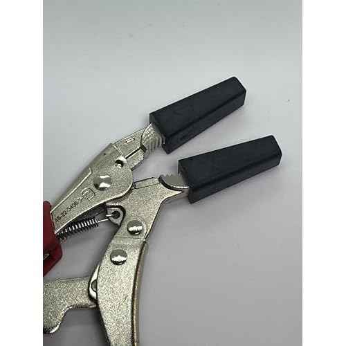 Made in the USA (Pat. Pend.): Soft Jaw Covers for Long Nose Vise Grip Pliers- Non-Marring for 6"" Pliers., Black, WAITPU6