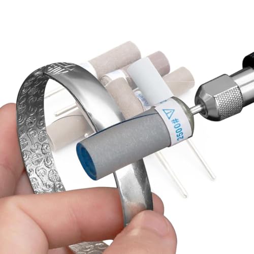 JUNLINX 10 Pcs Mixed Grit Sandpaper Drum, 1/8 Inch Shank Abrasive Sanding Bite Sandpaper Sticks Set for Dremel Rotary Tools