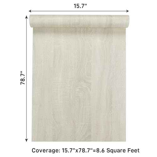 VaryPaper 15.7" x 78.7" Light Oak Wood Contact Paper Peel and Stick Countertops Wood Look Wallpaper Waterproof Removable Wood Grain Vinyl Wrap for Cabinets Furniture Self Adhesive Wood Laminate Sheets