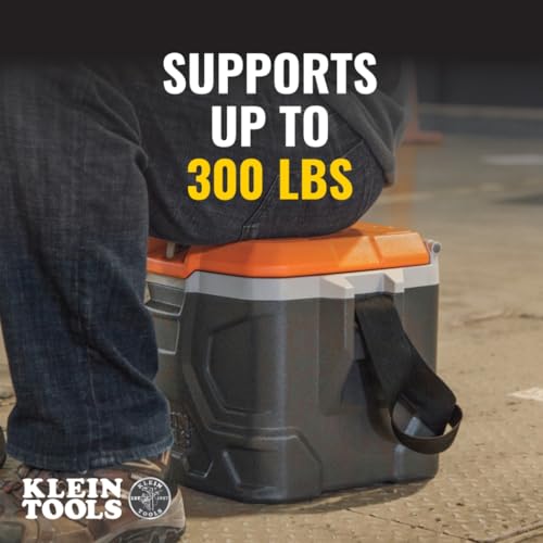 Klein Tools 55600 17-Quart Work Cooler Lunch Box with Seat & Interior Storage