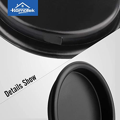 HOMOTEK 4 Pack Black Closet Door Finger Pulls - Easy Snap-In Installation, Fits 2-1/16" Diameter Holes