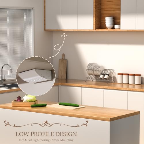Suplife 1-Pack Low Profile Under Cabinet Outlet Box - Slim Stainless Steel Power Outlet with Easy Installation
