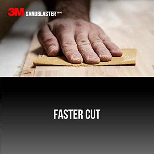 3M 20150-G-4 150 Grit Medium Grade Sandpaper with No-Slip Grip, 11" x 9"