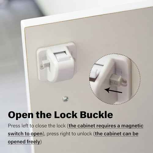 6 Pack Magnetic Cabinet Locks Baby Proofing - Child Safety Cabinet Latch Locks with Adhesive, No Drill or Tools Installation, for Cabinets Drawers Doors