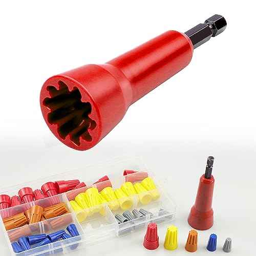 Wire Twisting Spinner,Spin-Twist Wire Connector Socket,Wire twist tool with 1/4" Chuck(Red)