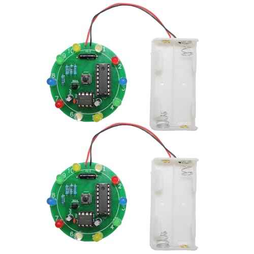 2PCS Soldering Practice Kit CD4017 NE555 DIY Lucky Wheel LED Light Circuit Board Solder Project for Electronics Beginners to Learn and Training
