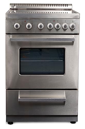Stainless Steel 20-inch Premium Levella PRE2026GS Electric Range with 4 Burners and 2.1 Cu.Ft. Oven