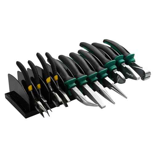 Plier Organizer Black Pliers Holder With Adjustable Dividers Non-Slip Rubber Base for Customizable Versatile Plier Set Storage Rack