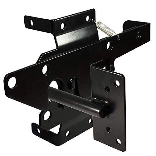 SANKINS Heavy-Duty Self-Locking Gate Latch Black for Wood & Metal Gates