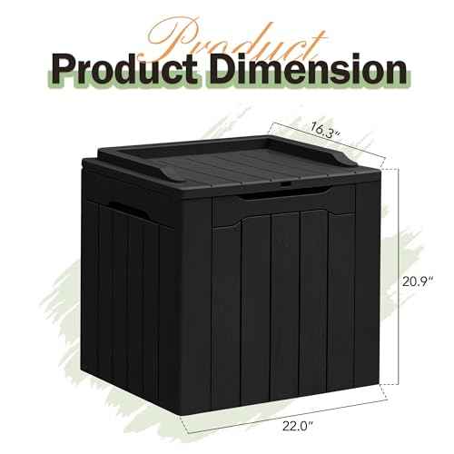 Greesum 31 Gallon Resin Deck Box All Weather Outdoor Storage Boxes for Patio Furniture Set,Outdoor Toys,Garden Tools,Black