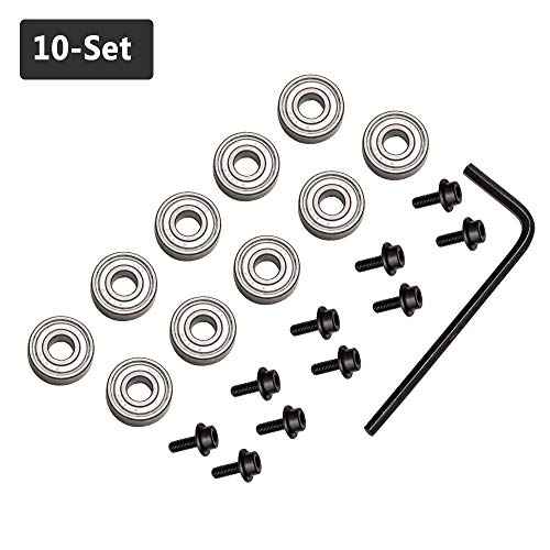 Yakamoz 10Pcs Router Bits Top Mounted Ball Bearings Guide for Router Bit Bearing Repairing Replacement Accessory Kit | Inner Dia. 3/16¡± & Overall Dia. 1/2¡±