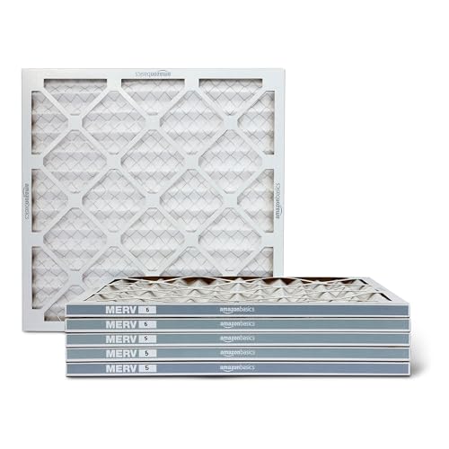 Amazon Basics MERV 5 AC Furnace Air Filter 20x20x1 Inches, 6-Pack (Actual 19.75" x 19.75" x 0.75")