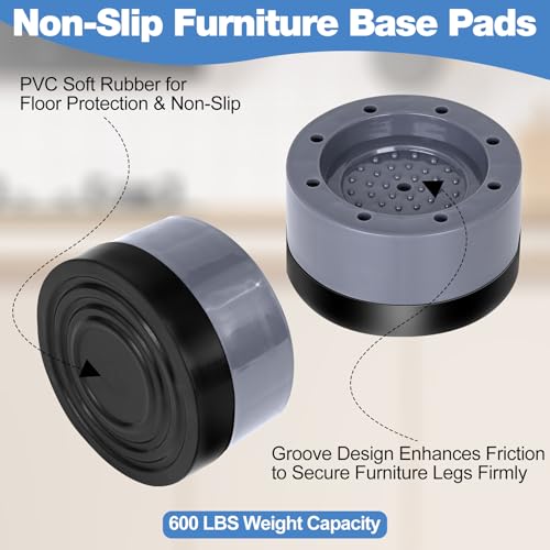ToLanbbt 20x20x0.6" Mini Fridge Mat with 4 base raisers, Black - Drip Tray & Floor Protector