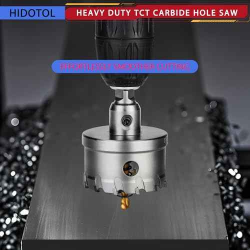 20PC TCT Carbide Hole Saw Kit 1/2" - 2-1/8" Tungsten Carbide Drill Bits Set with Titanium Pilot & L-Wrench, for Hard Metal Stainless Steel, Iron, Aluminum with Aluminium Case.