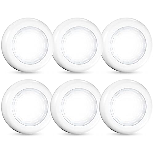 VICOX White 6-Pack Battery-Powered Push Tap Lights Self-Adhesive Puck Lights