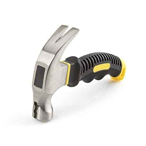 EFFICERE 8-oz. All-Purpose Stubby Hammer with Magnetic Nail Starter, Durable Alloy Steel Head and Fiberglass Handle | Perfect for General Household Projects, Garage, College Dormitory, Office and Shop