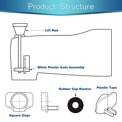 Enhon 2-Piece Chrome Tub Spout Diverter Repair Kit - Classic Style