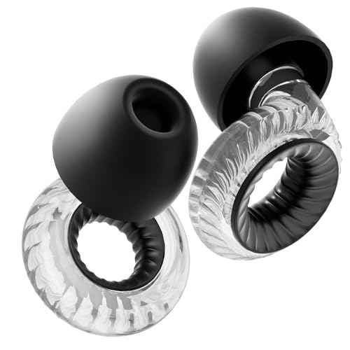 Concert Ear Plugs, Yawsoy High Fidelity Noise Cancelling Ear Plugs, Reusable Ear Plugs for Musicians, Raves, Focus and Sleep, 20dB Noise Reduction & Hearing Protection, 6 Pair Ear Tips in S/M/L(Clear)